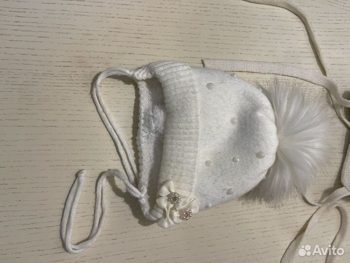 Шапочки для девочки с 3 мес до 1 года. Зима, весна