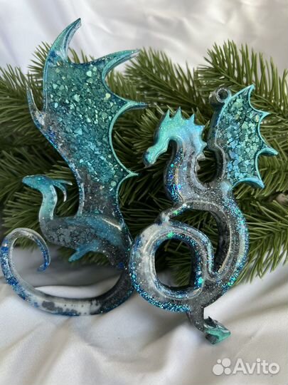 Набор елочных игрушек Драконы из 2 штук