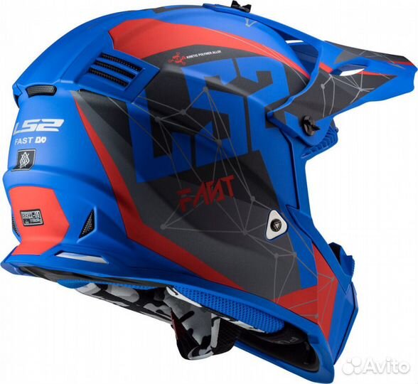 LS2 Мотошлем MX437 fast alpha синий 2XS