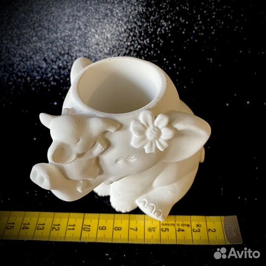 Кашпо кролик,слон,лягушка.сова карандашница