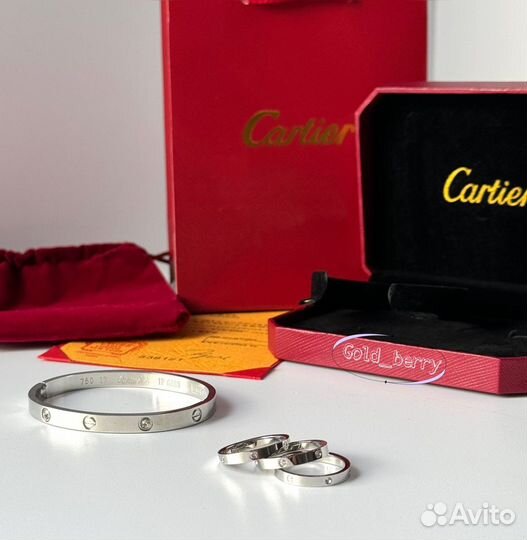 Браслет с кольцом cartier