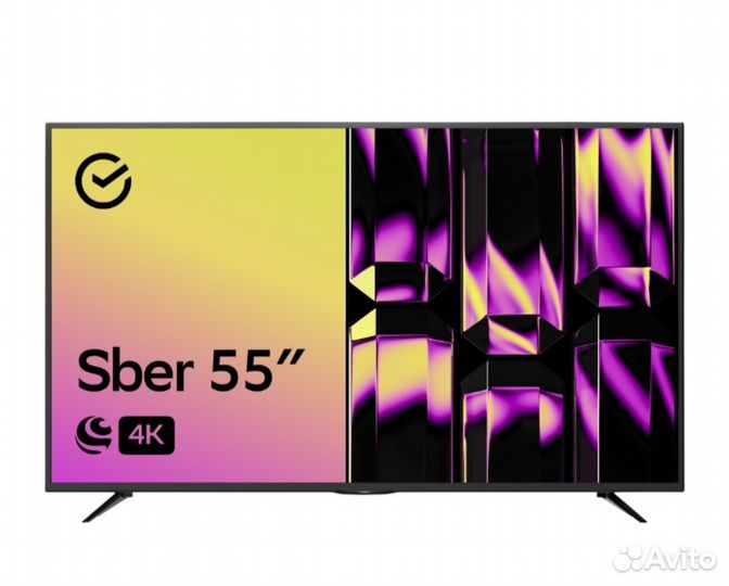 Новый большой умный телевизор, smart tv 4K 55