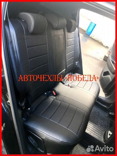Чехлы Kia Sportage 4 из экокожи чёрные Классика