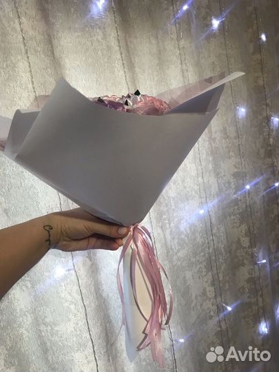 Пионы из атласной ленты