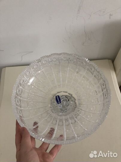 Ваза для фруктов хрусталь Чехия