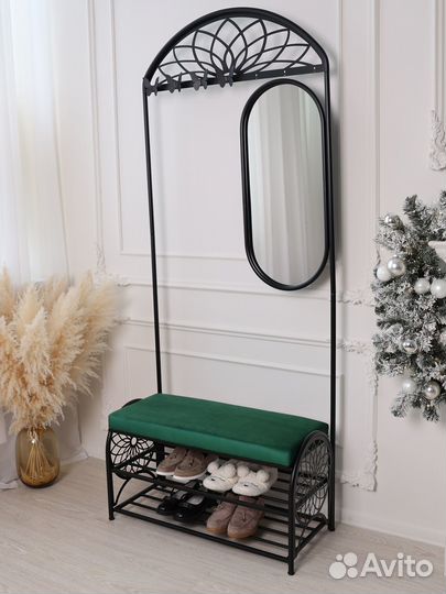 Обувница с вешалкой и зеркалом