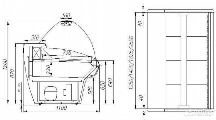 Витрина холодильная Carboma G110 SM 1,25-1 (вхс-1