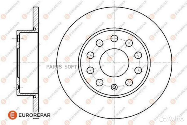 1618882080 eurorepar Диск тормозной зад прав/лев