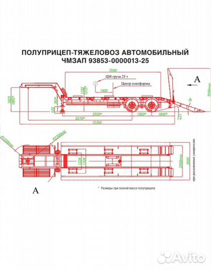 Полуприцеп бортовой ЧМЗАП 93853, 1991