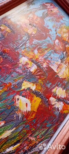 Картина масло Маки 21*30