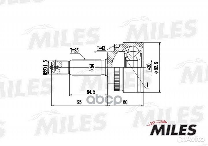 ШРУС наружный mitsubishi colt 1.6 96-05 (с ABS)