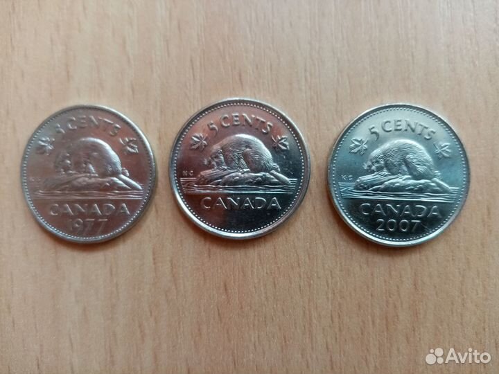 Монеты Канады 1,5,10 центов