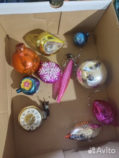 Елочные игрушки СССР стекло, винтаж