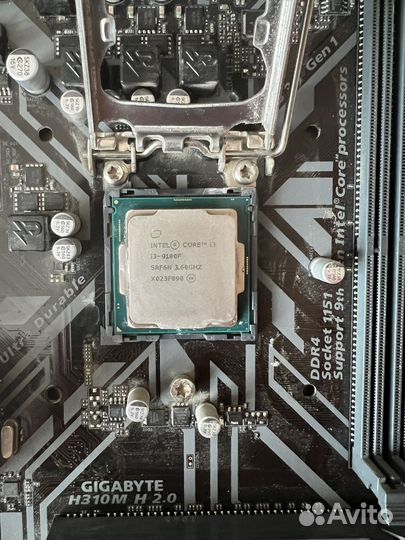 Процессор i3 9100f + мат. плата gigabyte h310m