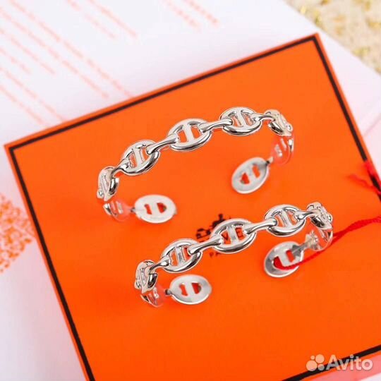 Серебряный браслет Hermes