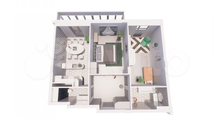 2-к. квартира, 76,8 м², 2/19 эт.