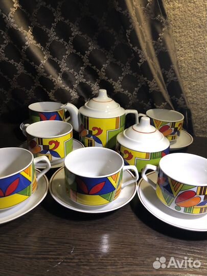 Сервиз чайный СССР Малевич,Коралл, дулево