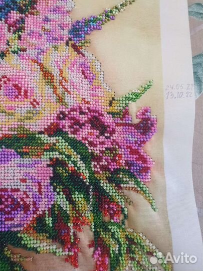 Вышивка бисером, ручная работа 46,5*32,5