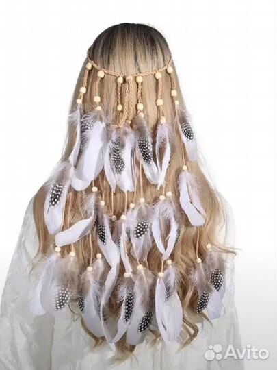 Повязка на голову с перьями