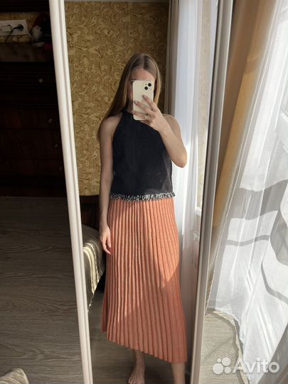 Черный топ Zara халтер