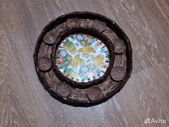 Тарелка плетёная для кулича