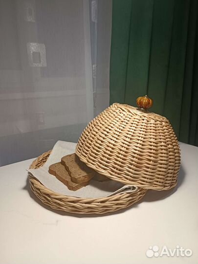 Плетёная хлебница из эколозы