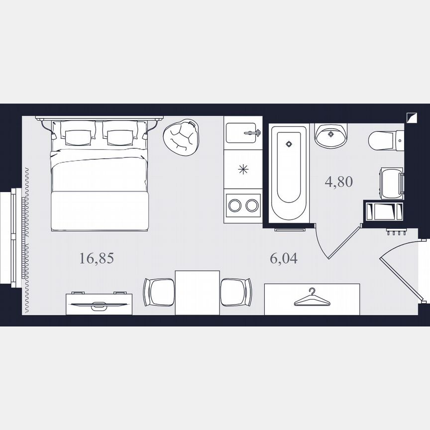 Апартаменты-студия, 27,7 м², 15/24 эт.
