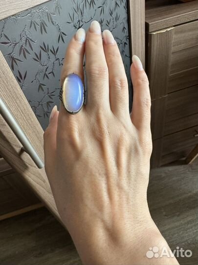 Кольцо и серьги - лунный камень