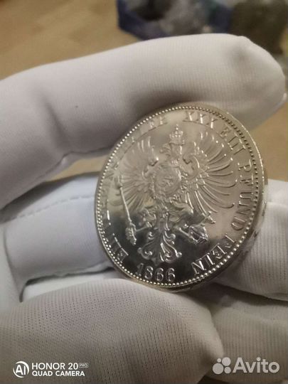 1 Союзный талер 1866 Пруссия Люкс