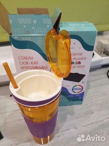 Новые коврик для мышки с подсв. и снэк-кап стакан