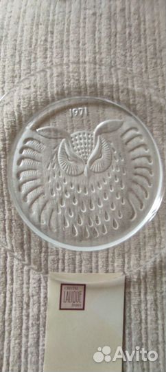 Тарелка декоративная Lalique 1971 сова Лалик