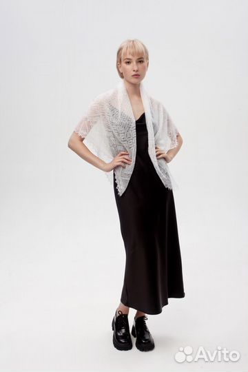 Оренбургский пуховый платок паутинка арт. 100-01