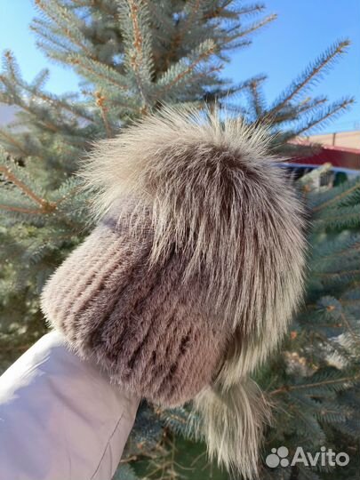 Шапка норка чернобурка