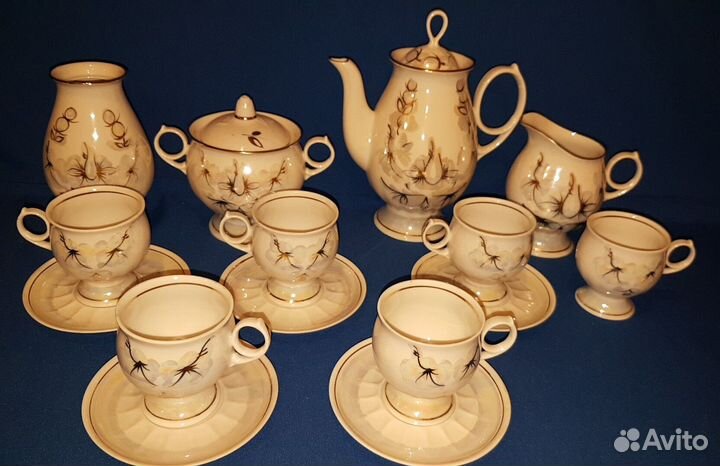 Кофейный сервиз перламутровый.ссср