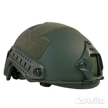 Тактический шлем защитный военный безухий олива