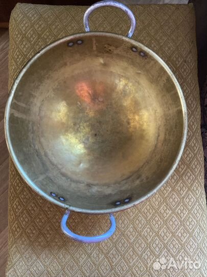 Старинный латунный таз