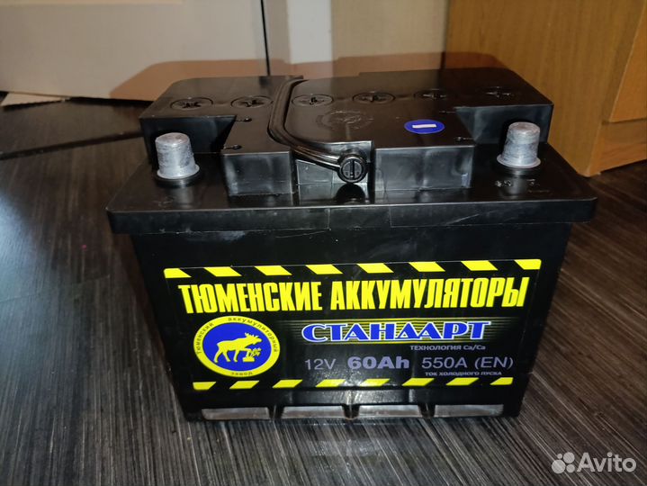 Аккумулятор 12v, 60 ач, новый, прямая полярность