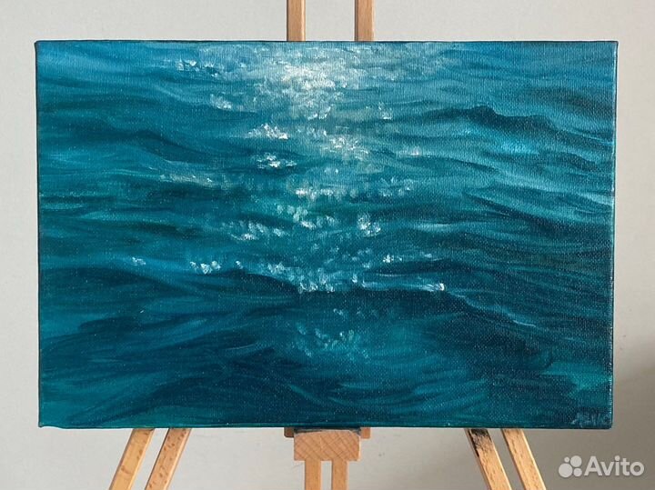 Картина маслом на холсте лазурное море