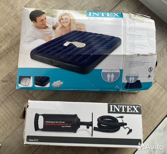 Надувной матрас intex с насосом