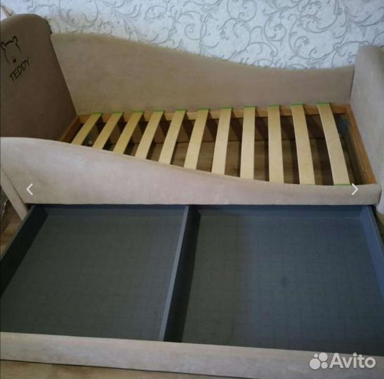 Детская мягкая кровать с матрасом Тедди