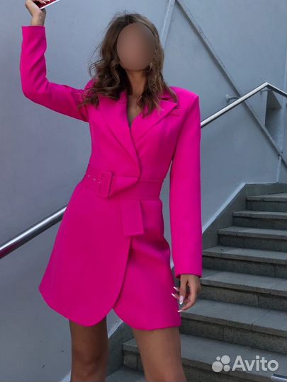 Платье-пиджак розовое (бренд Золотой песок)