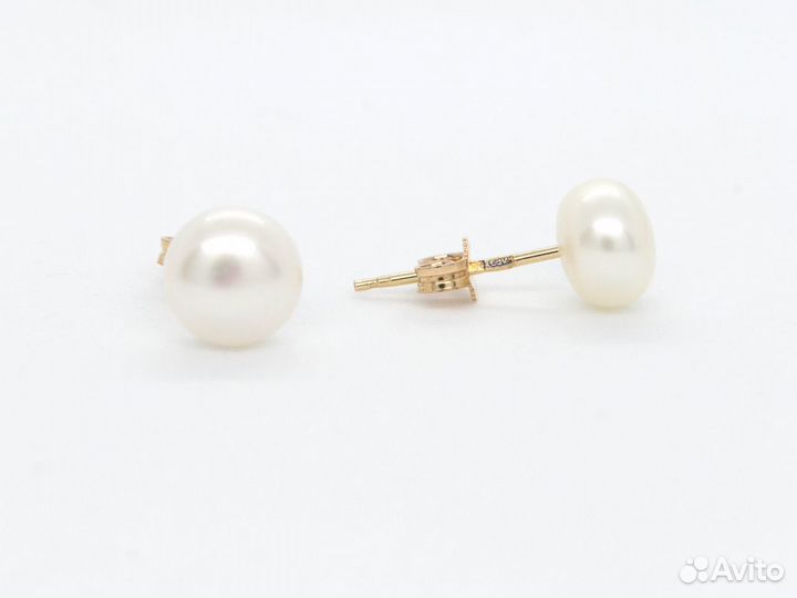 Золотые серьги с жемчугом