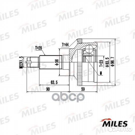 ШРУС наружный mazda 626 2.0 97- (с ABS) (GSP