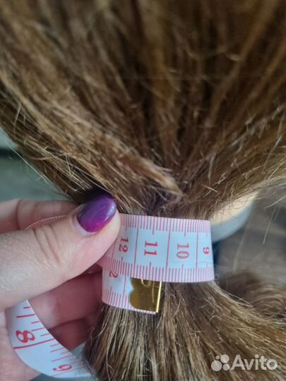 Учебная голова манекен 40 см с натуральным волосом