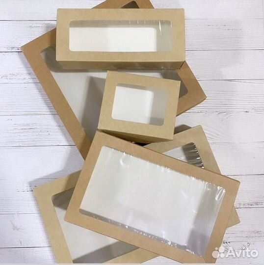 Крафт коробки с окошком