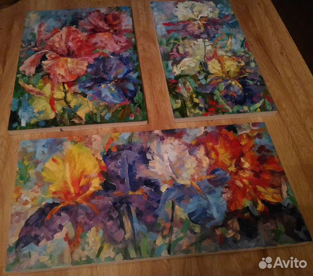 Интерьерные картины маслом. Ирисы