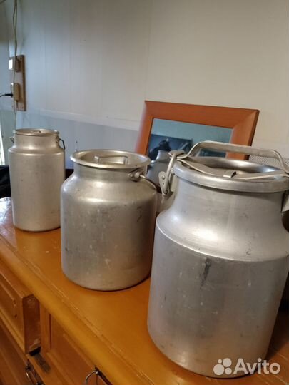 Бидоны и фляга алюминиевые времён СССР