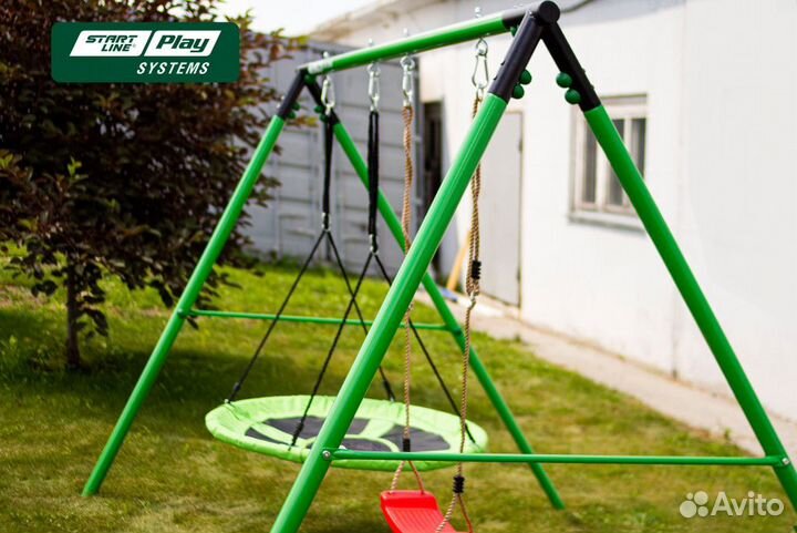 Качели детские уличные металлические 2 секции