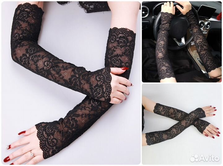 Перчатки: ажурные, в горох, сеточка