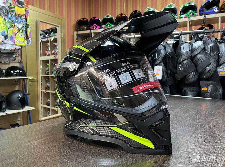 Мотошлем кроссовый на мото квадроцикл питбайк